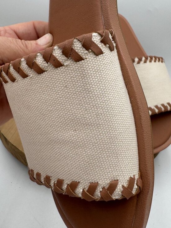 Steve Madden Kaya Cream Sandals Slides woman’s size 10 spring summer - Picture 8 of 11